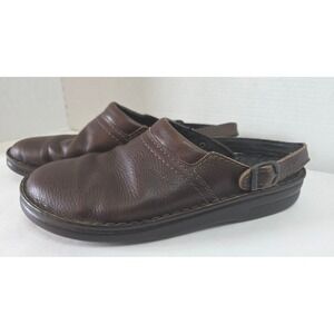 Josef Seibel Brown Leather Clogs Mules Buckle Strap Comfort SZ 46/US 12 CALLOUT!